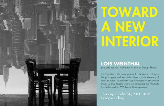Toward A New Interior A Talk By Lois Weinthal Sce