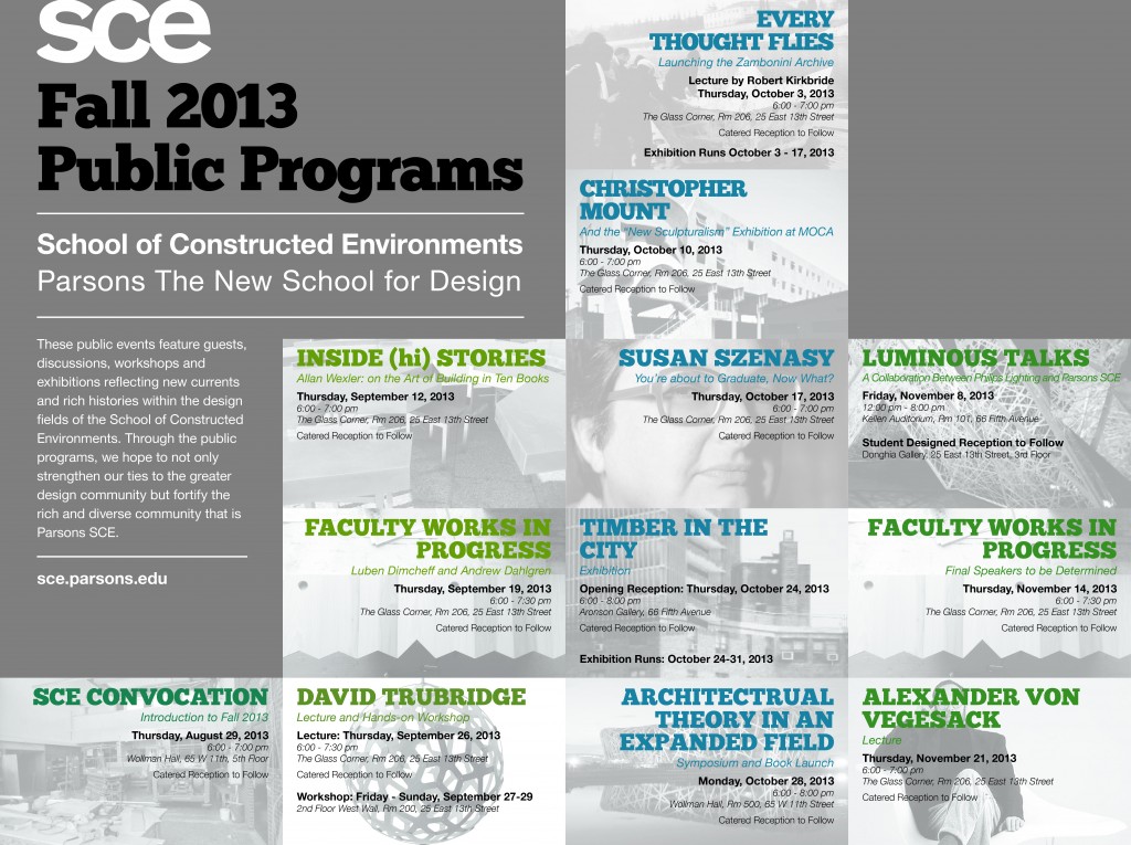 Fall 2013 SCE Public Programs Schedule